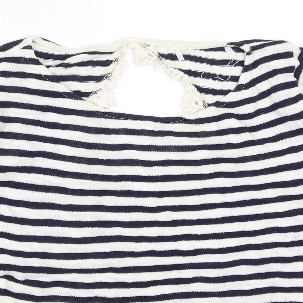 Womens UK Size S Pull&Bear Blue Basic T-Shirt