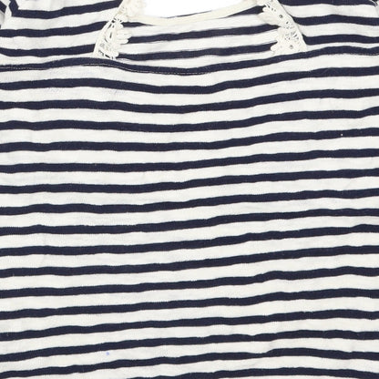Womens UK Size S Pull&Bear Blue Basic T-Shirt