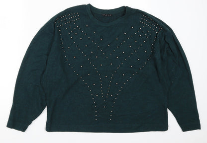 Basics Womens Green   Pullover Jumper Size S