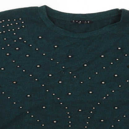 Basics Womens Green   Pullover Jumper Size S
