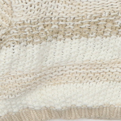 Nutmeg Girls Beige Striped Knit Pullover Jumper Size 9-12 Months