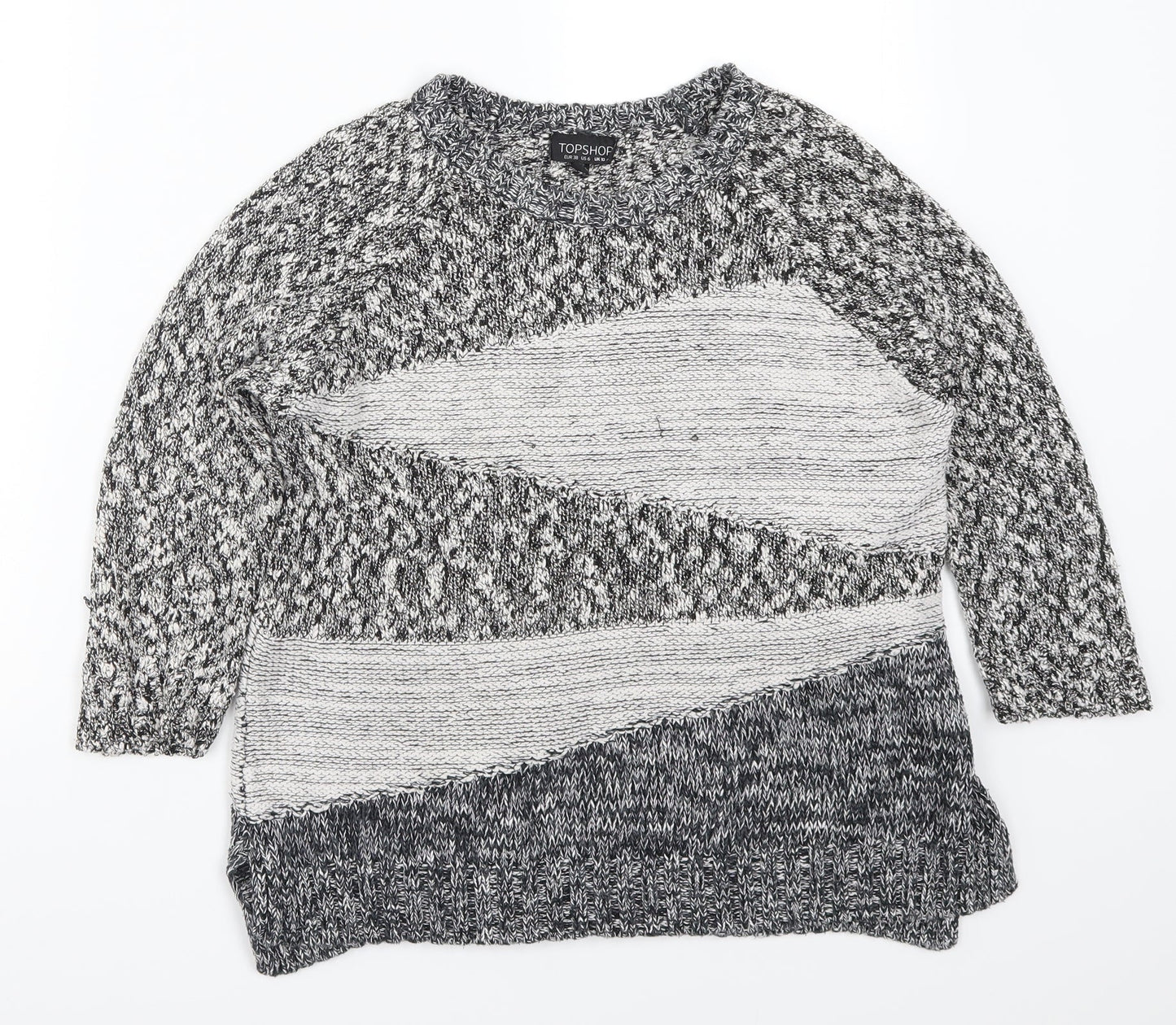 Womens UK Size 10 Topshop Grey Pullover Jumper