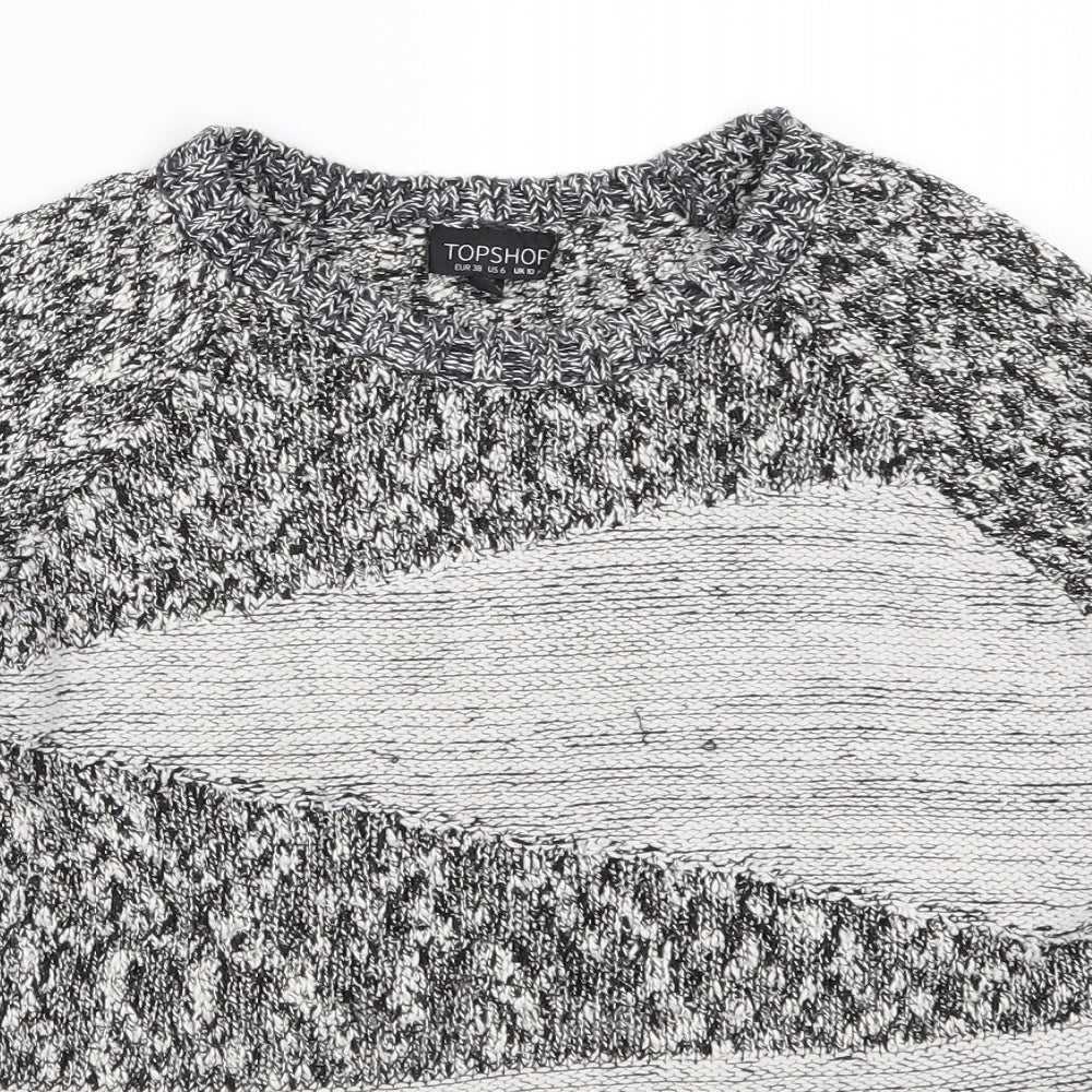 Womens UK Size 10 Topshop Grey Pullover Jumper