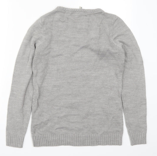 Womens UK Size S Peacocks Grey Pullover Jumper