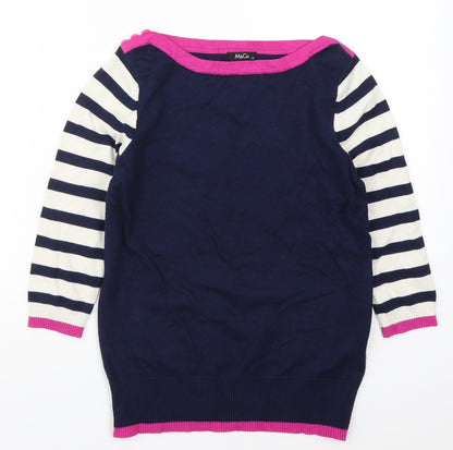 Womens UK Size XS M&Co Blue Pullover Jumper