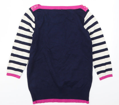 Womens UK Size XS M&Co Blue Pullover Jumper