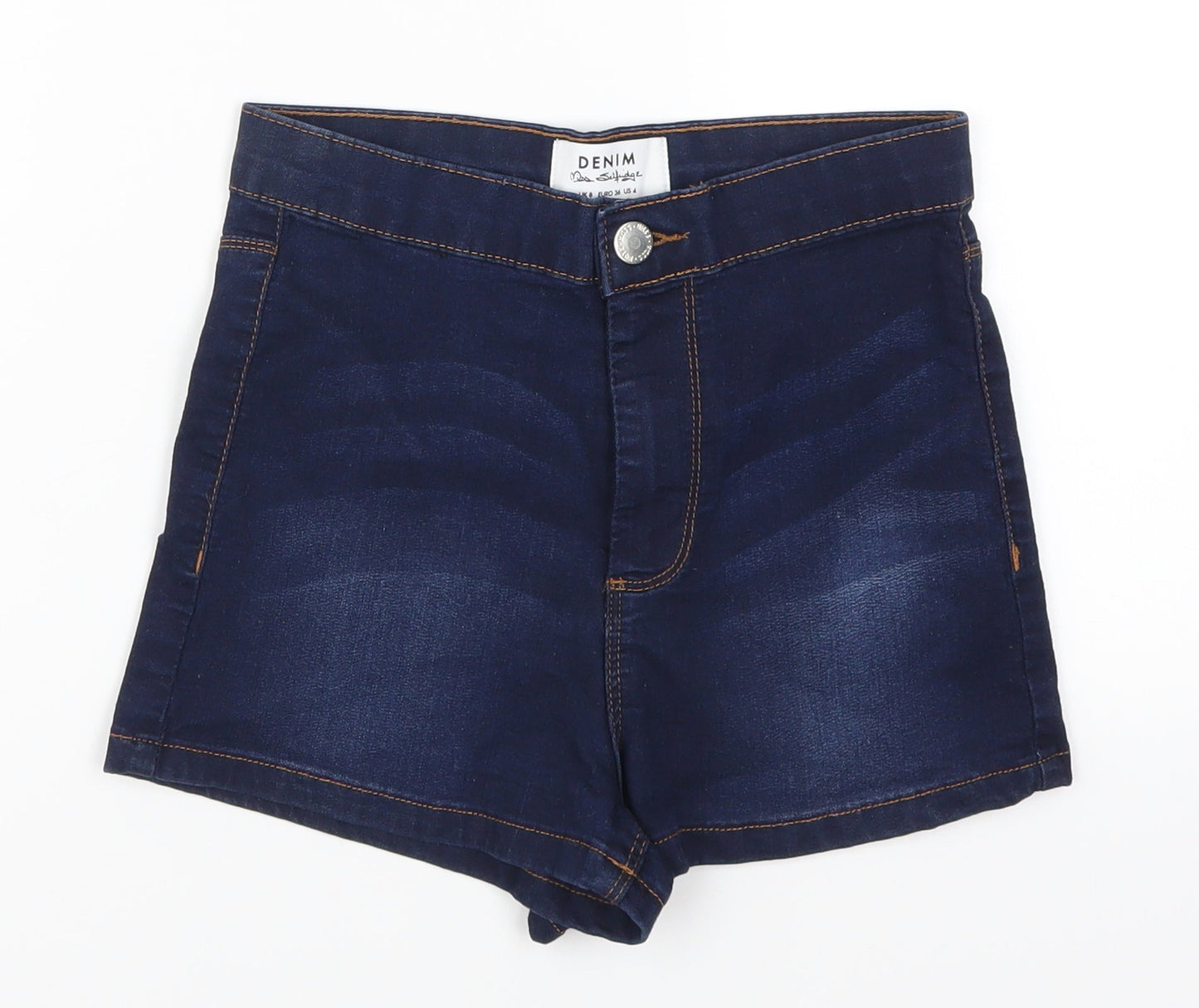 Miss Selfridge Womens Blue  Denim Hot Pants Shorts Size 8