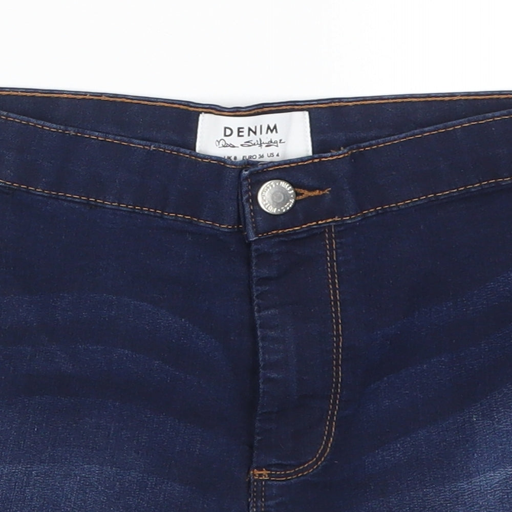Miss Selfridge Womens Blue  Denim Hot Pants Shorts Size 8