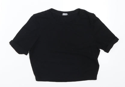 Womens UK Size 8 Select Black Basic T-Shirt