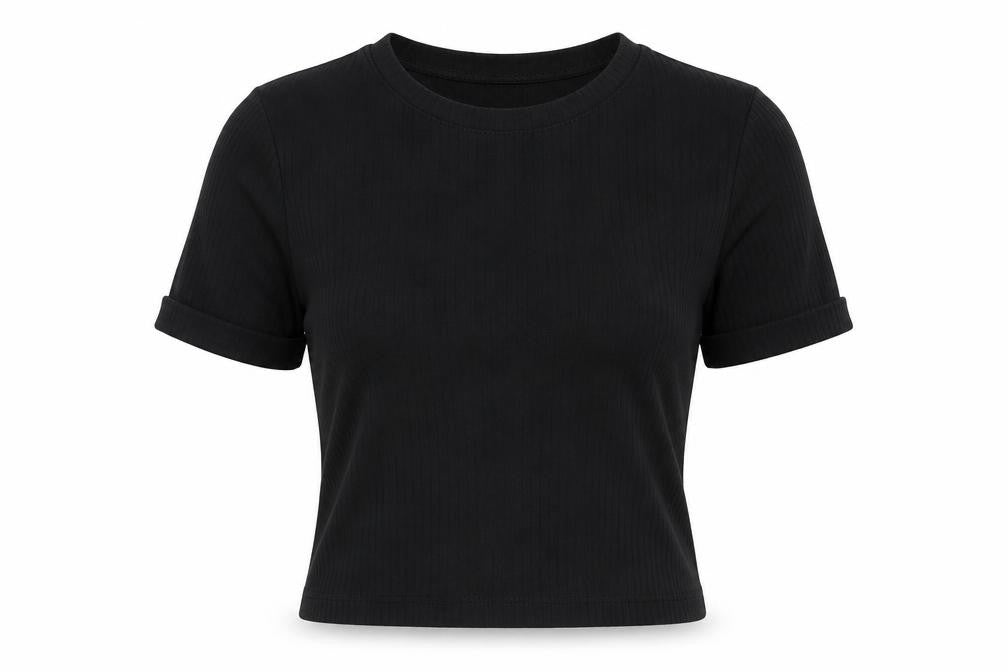 Womens UK Size 8 Select Black Basic T-Shirt