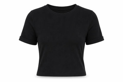 Womens UK Size 8 Select Black Basic T-Shirt