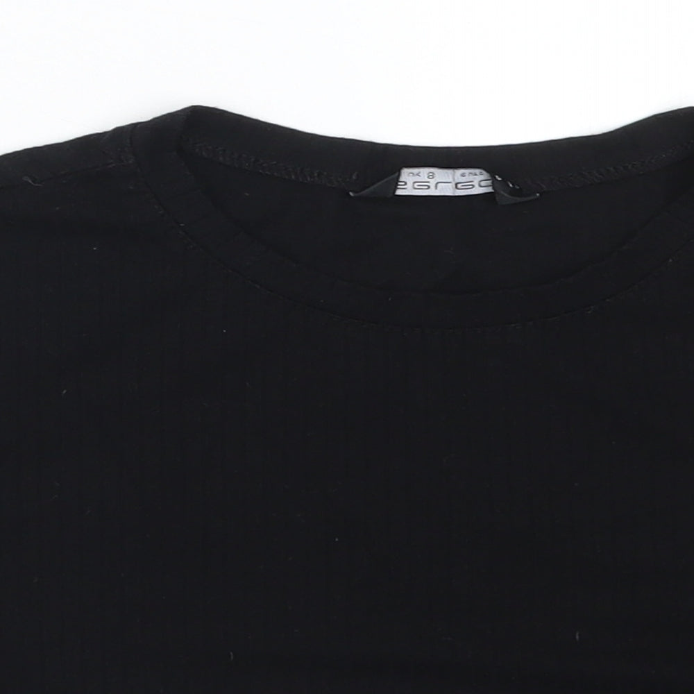 Womens UK Size 8 Select Black Basic T-Shirt