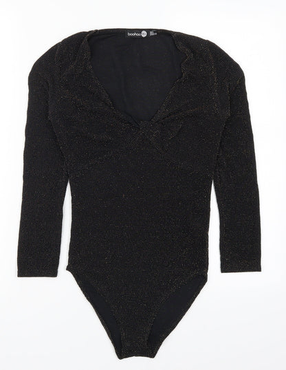 Boohoo Womens Gold   Bodysuit One-Piece Size 8