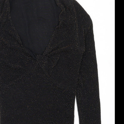 Boohoo Womens Gold   Bodysuit One-Piece Size 8