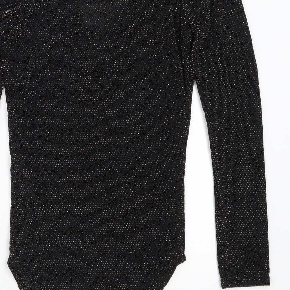 Boohoo Womens Gold   Bodysuit One-Piece Size 8