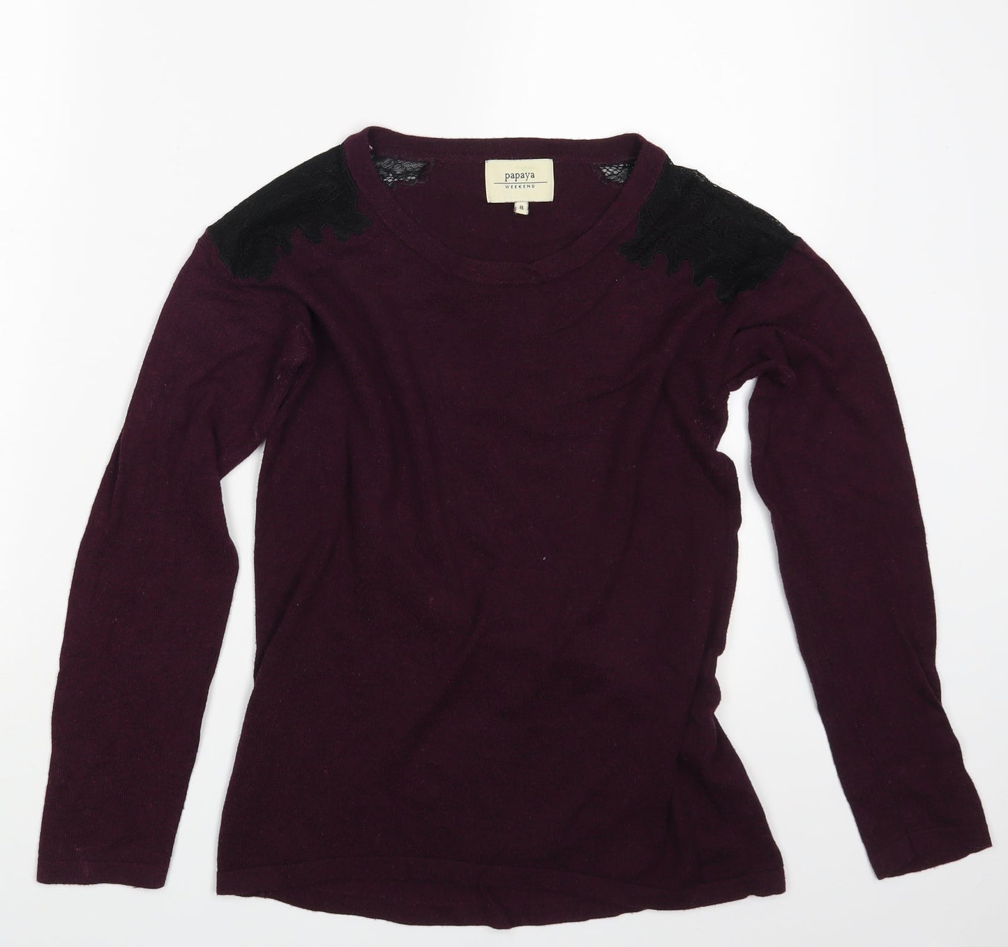 Womens UK Size 8 Papaya Purple Pullover Jumper