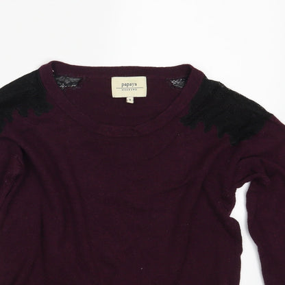 Womens UK Size 8 Papaya Purple Pullover Jumper