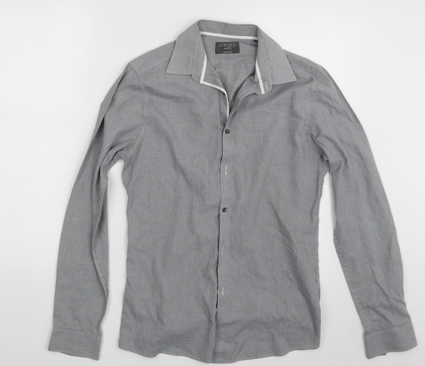 Mens UK Size S M&S Grey  Button-Up Long Sleeve Casual Shirt