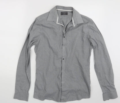 Mens UK Size S M&S Grey  Button-Up Long Sleeve Casual Shirt