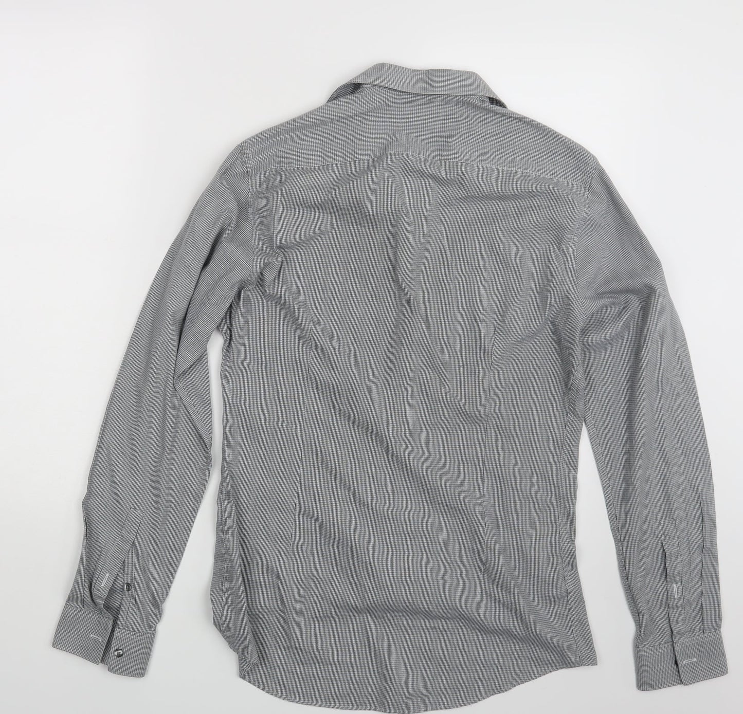 Mens UK Size S M&S Grey  Button-Up Long Sleeve Casual Shirt
