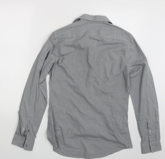 Mens UK Size S M&S Grey  Button-Up Long Sleeve Casual Shirt