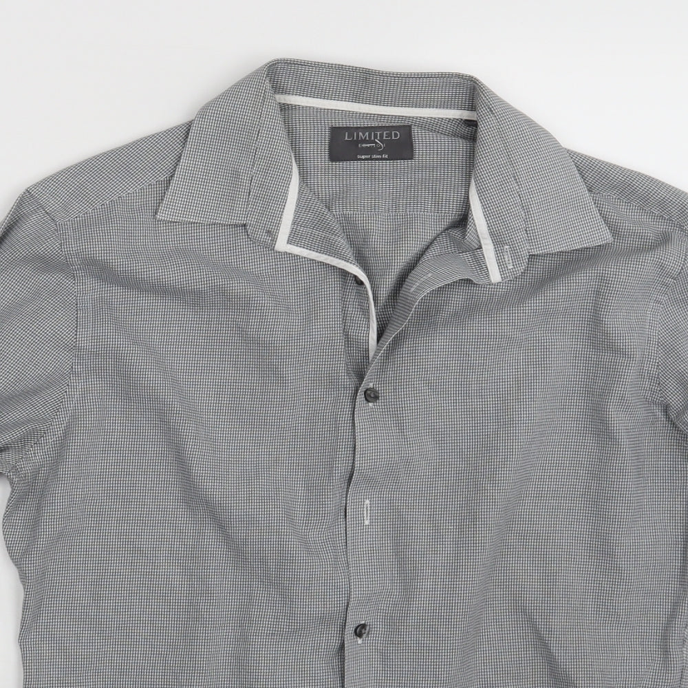 Mens UK Size S M&S Grey  Button-Up Long Sleeve Casual Shirt