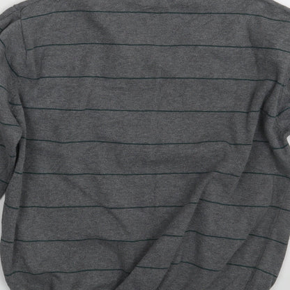 French Connection Mens Grey Striped  Pullover Jumper Size L