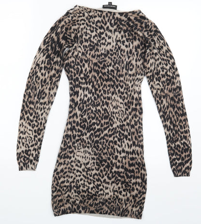 Warehouse Womens Multicoloured Camouflage  Pencil Dress  Size 6