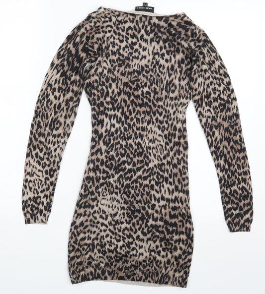 Warehouse Womens Multicoloured Camouflage  Pencil Dress  Size 6