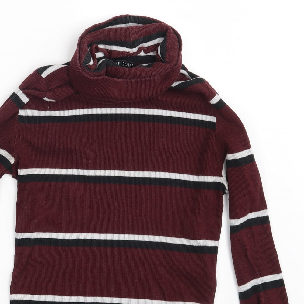 Brave Soul Womens Multicoloured Striped  Pullover Jumper Size M