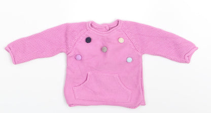 Nutmeg Girls Pink   Pullover Jumper Size 3-6 Months