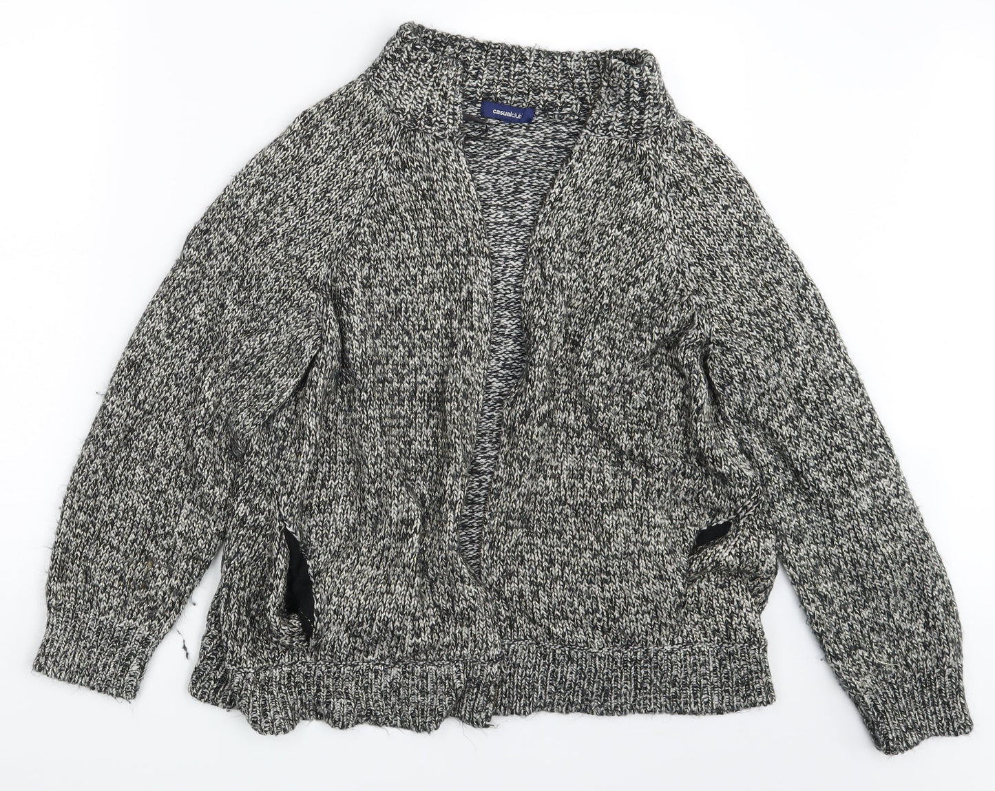 Womens UK Size One Size Casual Club Grey Full Zip Jumper
