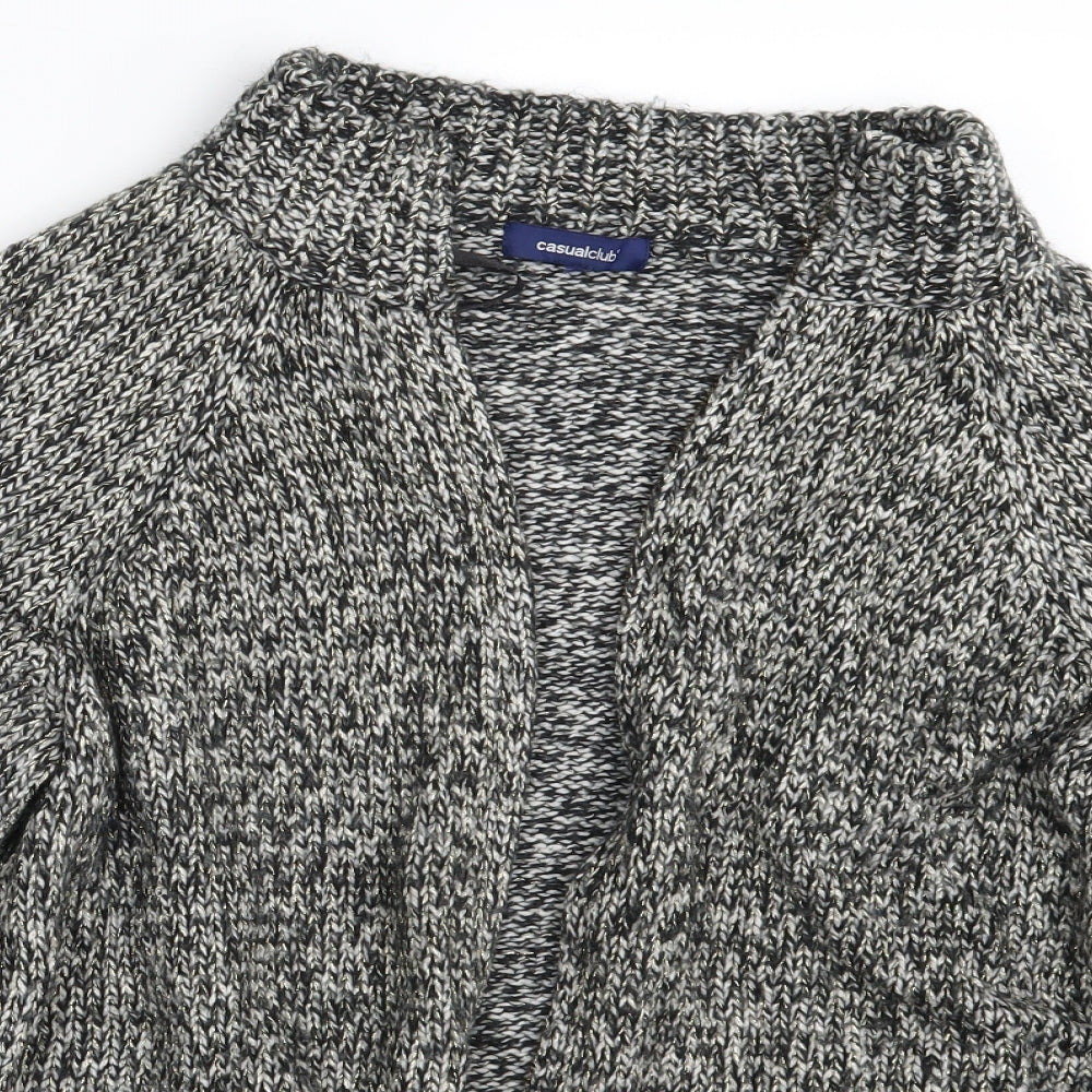 Womens UK Size One Size Casual Club Grey Full Zip Jumper
