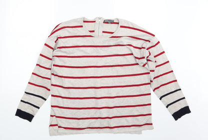 89th & Madison Womens Multicoloured Striped  Pullover Jumper Size L