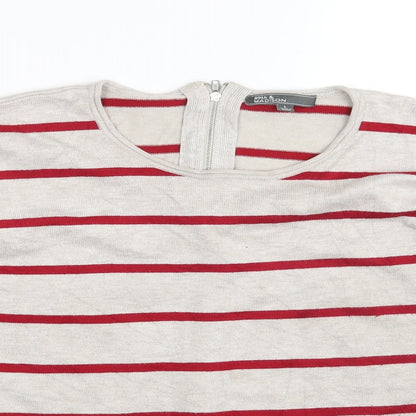 89th & Madison Womens Multicoloured Striped  Pullover Jumper Size L