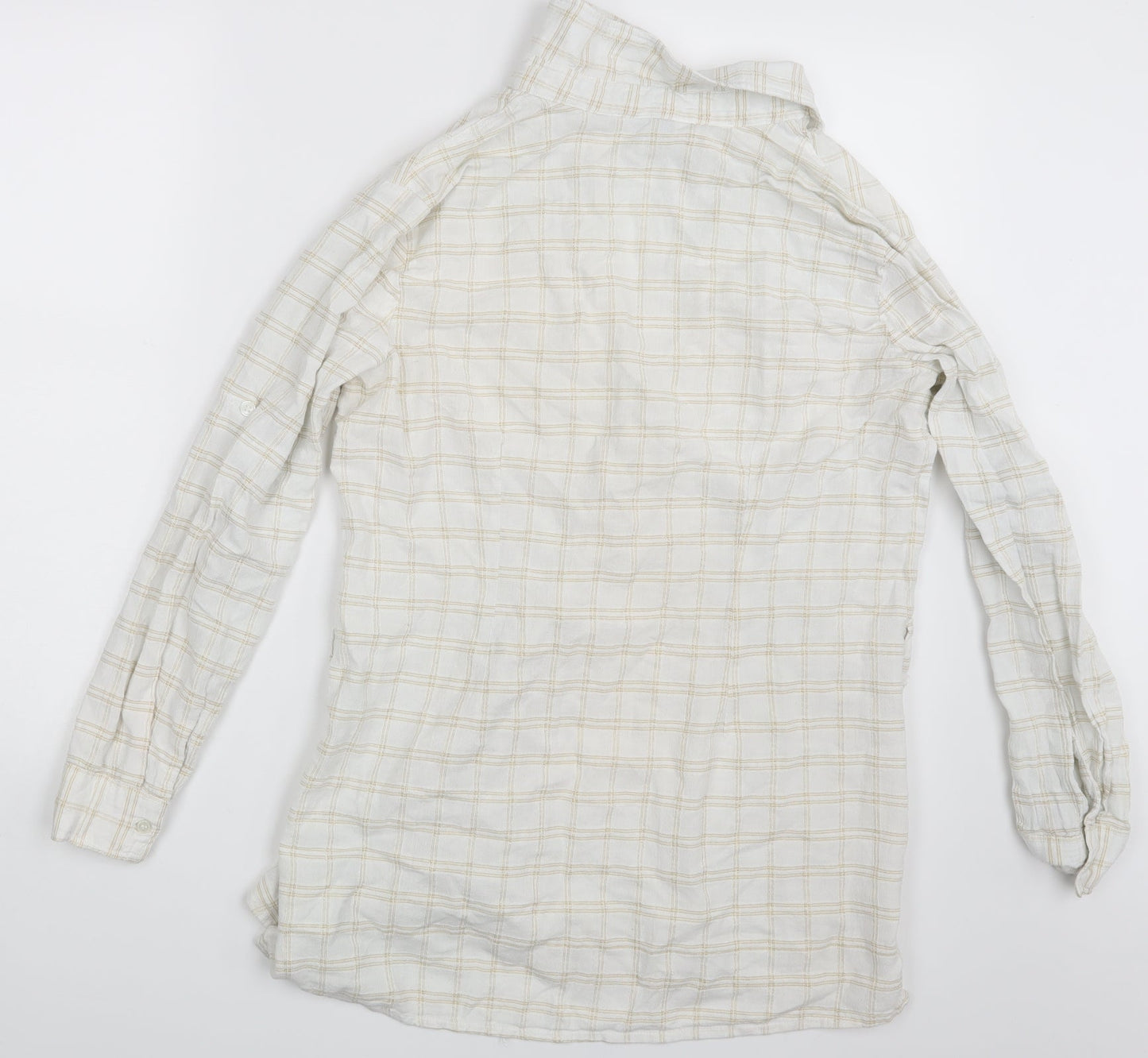 Womens UK Size 16 M&Co. Ivory Basic Button-Up