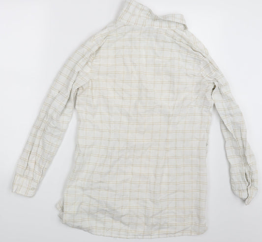 M&Co. Womens Ivory Check  Basic Button-Up Size 16