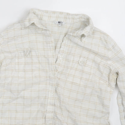 Womens UK Size 16 M&Co. Ivory Basic Button-Up