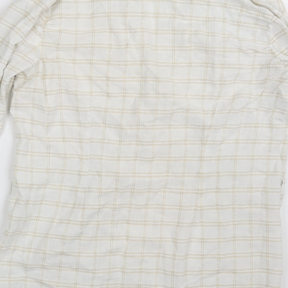 Womens UK Size 16 M&Co. Ivory Basic Button-Up