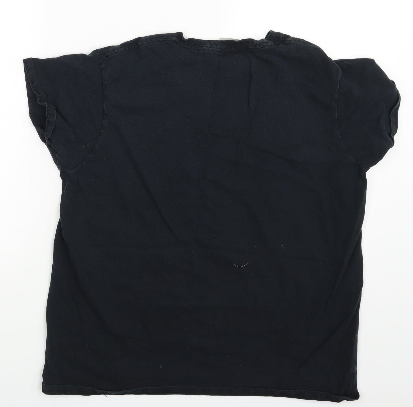 Womens UK Size L Gildan Black Basic T-Shirt