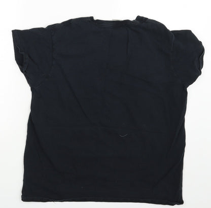 Womens UK Size L Gildan Black Basic T-Shirt