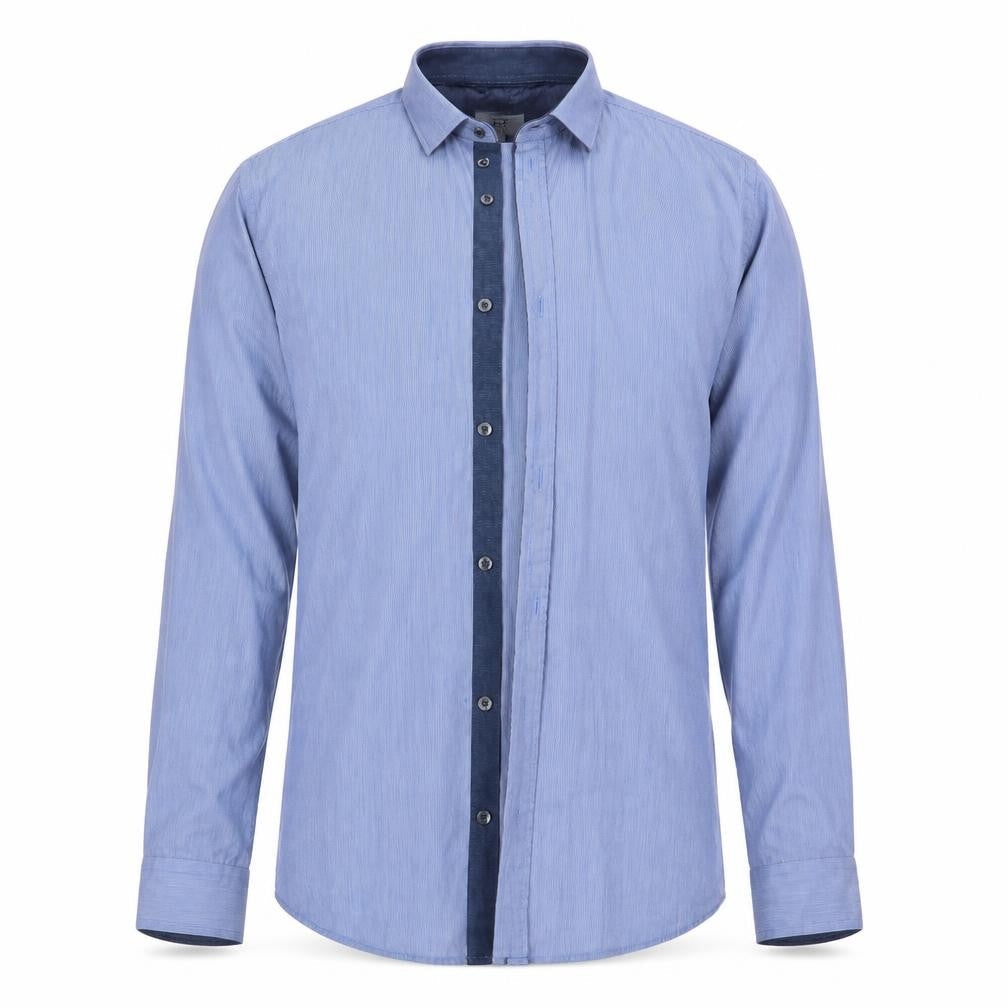 Mens UK Size 15.5 F&F Blue  Button-Up Long Sleeve Casual Shirt
