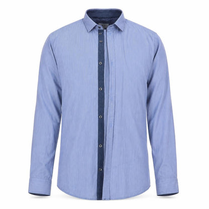 Mens UK Size 15.5 F&F Blue  Button-Up Long Sleeve Casual Shirt
