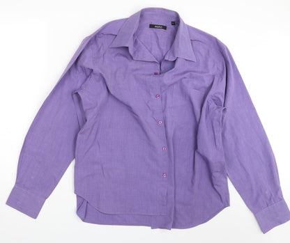 Mens UK Size XL Moto Purple  Button-Up Long Sleeve Casual Shirt