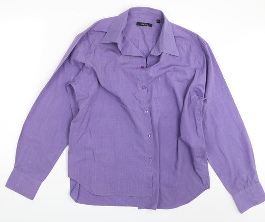 Mens UK Size XL Moto Purple  Button-Up Long Sleeve Casual Shirt