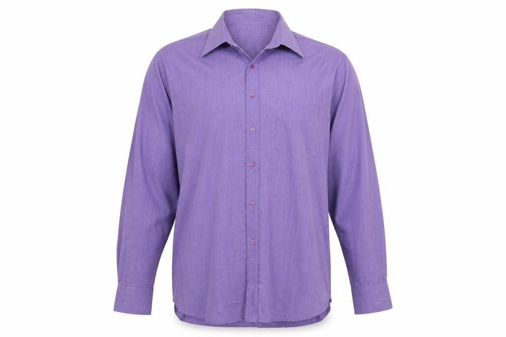 Mens UK Size XL Moto Purple  Button-Up Long Sleeve Casual Shirt