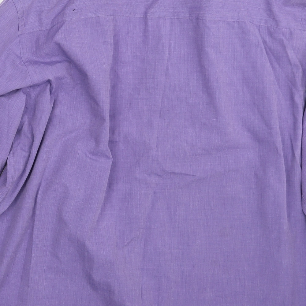 Mens UK Size XL Moto Purple  Button-Up Long Sleeve Casual Shirt