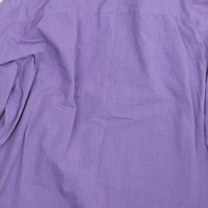 Mens UK Size XL Moto Purple  Button-Up Long Sleeve Casual Shirt