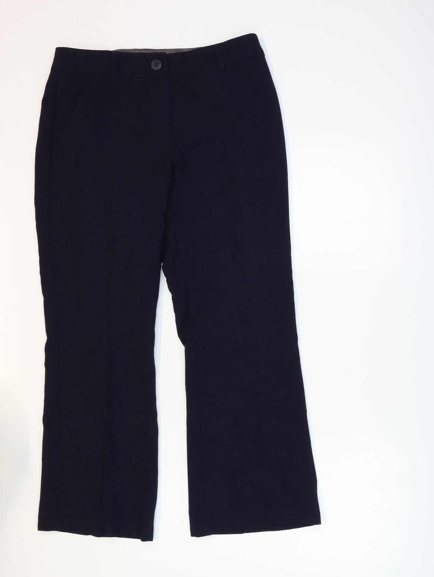 Marks and Spencer Womens Blue  Rayon Trousers  Size 12 L28 in