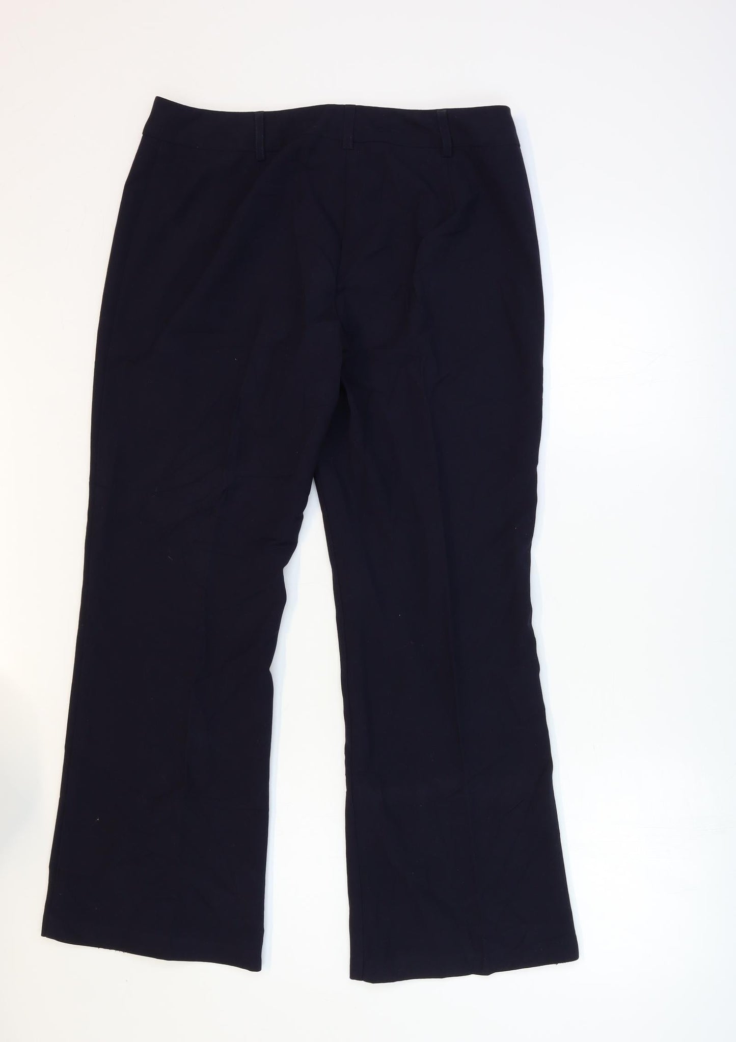 Marks and Spencer Womens Blue  Rayon Trousers  Size 12 L28 in